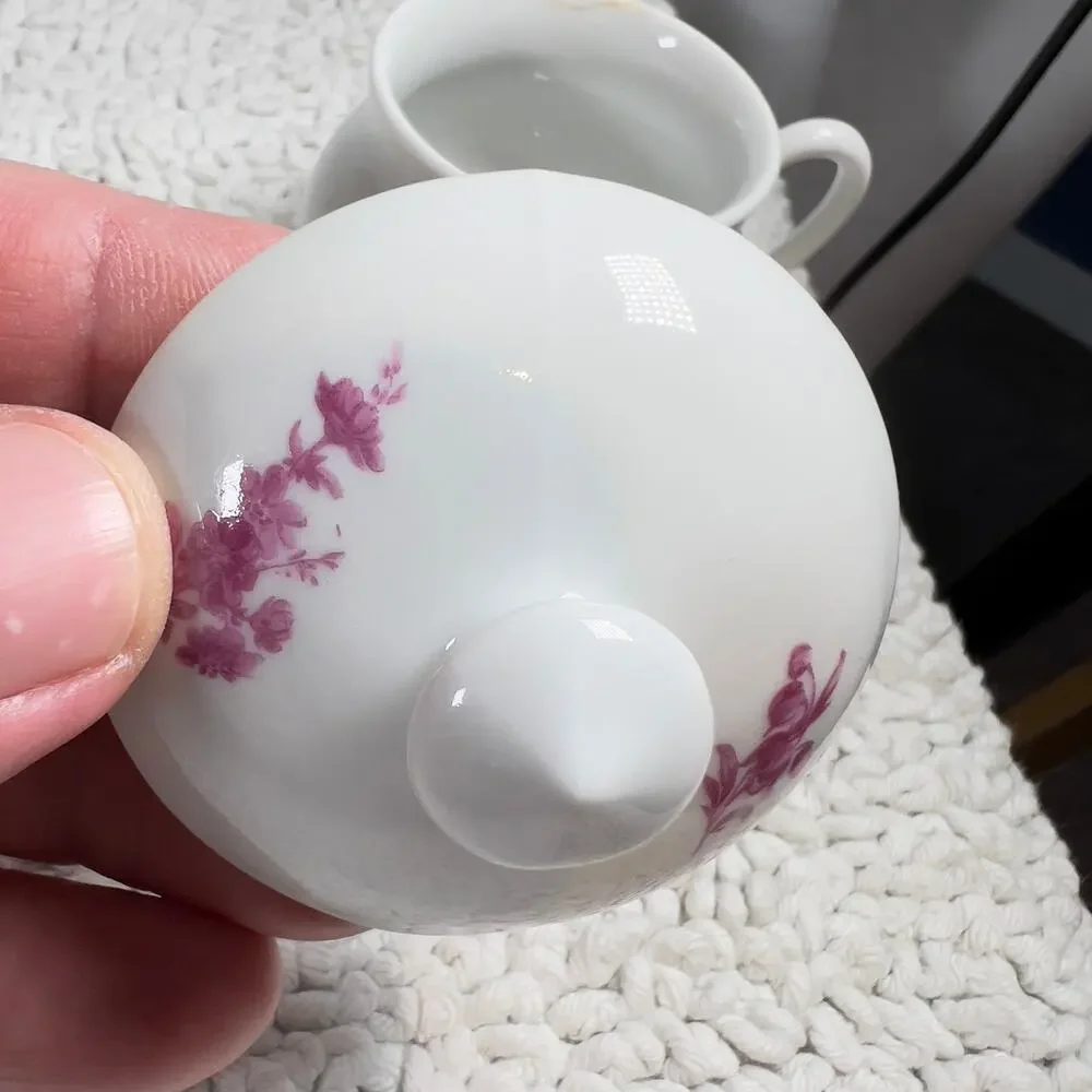 Apilco Lamalle NY City Made in France Porcelain Pots De Creme Jar w Lid Floral